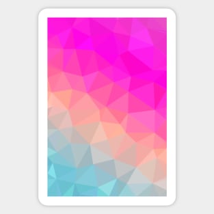 Dark Pink, Peach and Cyan Geometric Abstract Triangle Pattern Design Sticker